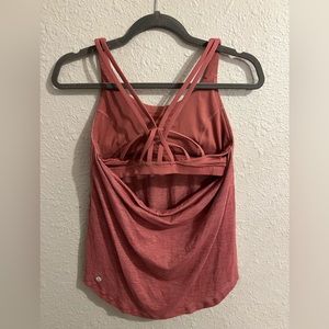 Lululemon tank top with built-in bra         mauve color good condition size 6.